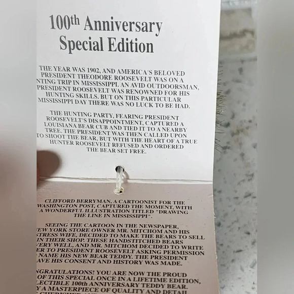 🧸3 Theodore Roosevelt Limited Edition 100th Anniversary Teddy Bears Dan Dee🧸 - Picture 12 of 12